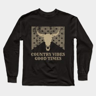 Country vibes, good times Retro Vintage Country Music Long Sleeve T-Shirt